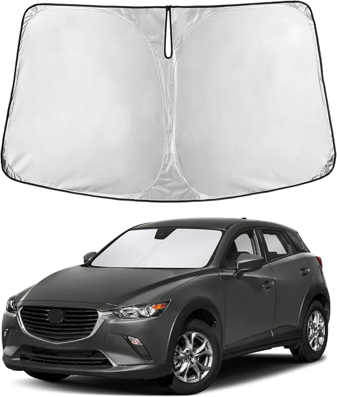 EcoNour Windshield Sunshade Compatible for Mazda CX-3 2016-2019 2020 2021, Sun Visor for Front Windshield & Window Sun Shade Cover, UV Heat Blocker & Protector, Car Accessories