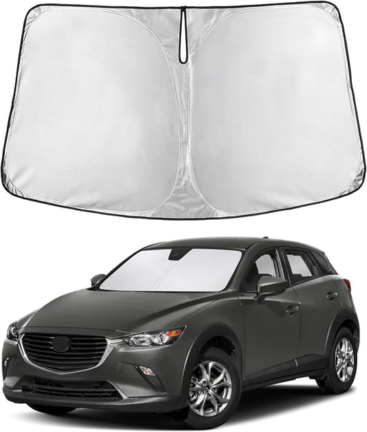 EcoNour Windshield Sunshade Compatible for Mazda CX-3 2016-2019 2020 2021, Sun Visor for Front Windshield & Window Sun Shade Cover, UV Heat Blocker & Protector, Car Accessories