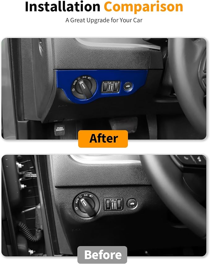 Hoolcar for Charger Blue Interior Accessories Trim Kit fit for 2015-2024+ Dodge Charger Center Console Gear Shift Dash Dashboard Decor Cover Trim, 12pcs