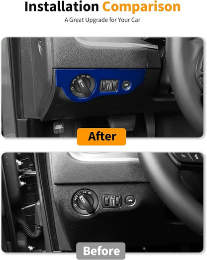 Hoolcar for Charger Blue Interior Accessories Trim Kit fit for 2015-2024+ Dodge Charger Center Console Gear Shift Dash Dashboard Decor Cover Trim, 12pcs