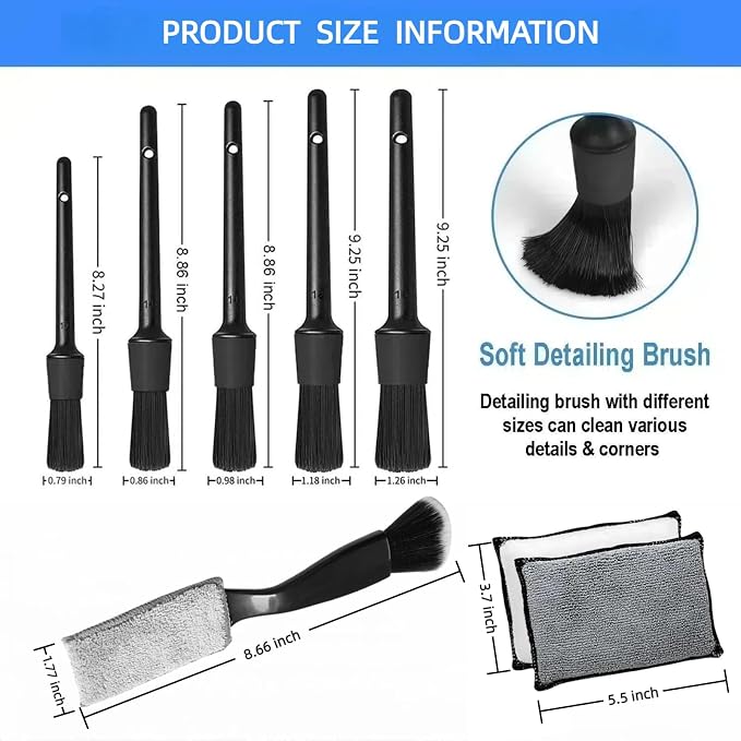 10Pcs Car Detailing Brush Set, Car Detailing Kit,Car Dashboard Cleaning Soft Brush, Suitable for Cleaning Internal Brush Panels, Vents, Leather, and Computers.
