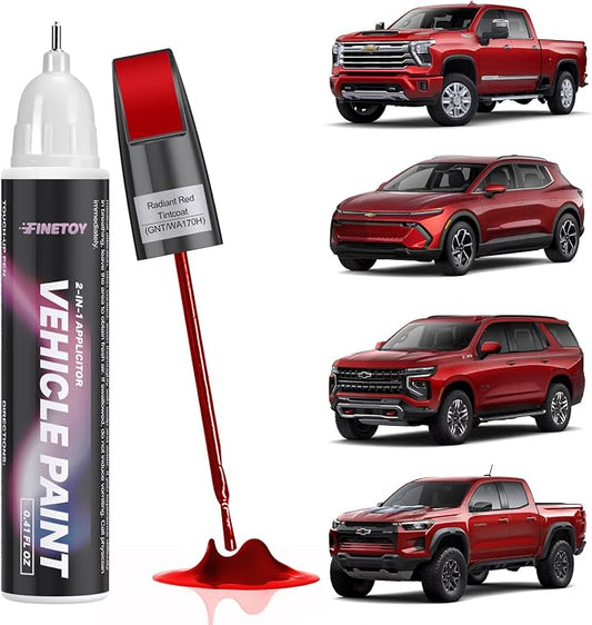 GNT/WA170H Radiant Red Tintcoat Touch Up Paint for Chevrolet, Car Scratch Repair Paint Kit with 2 in 1 Brush and Pen Nip, Exact-Match & Quick Drying Design for Chips and Nicks