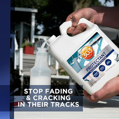 Provides UV protection for marine vinyl and surfaces while helping prevent fading, cracking, and staining.
