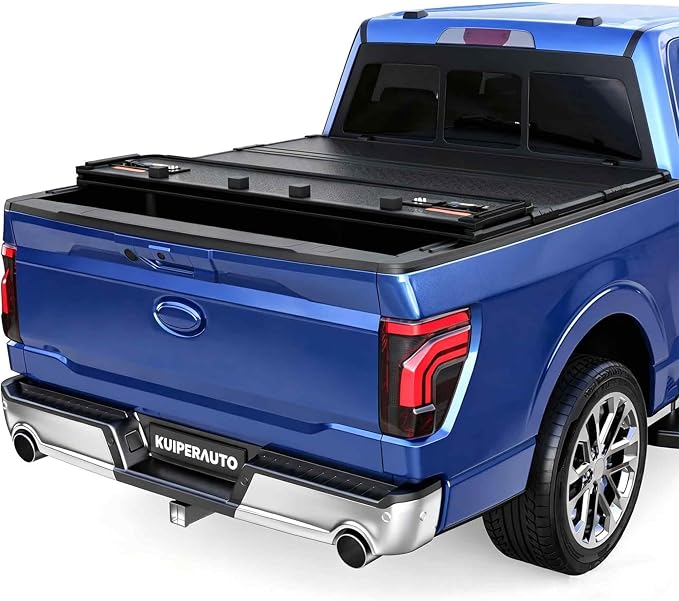 KUIPERAUTO 5.5FT Hard Quad Fold Truck Bed Tonneau Cover Compatible for Ford F150 2015-2025 2026 F-150 Aluminum Bed Styleside (Not for Flareside) 67Inch Bed
