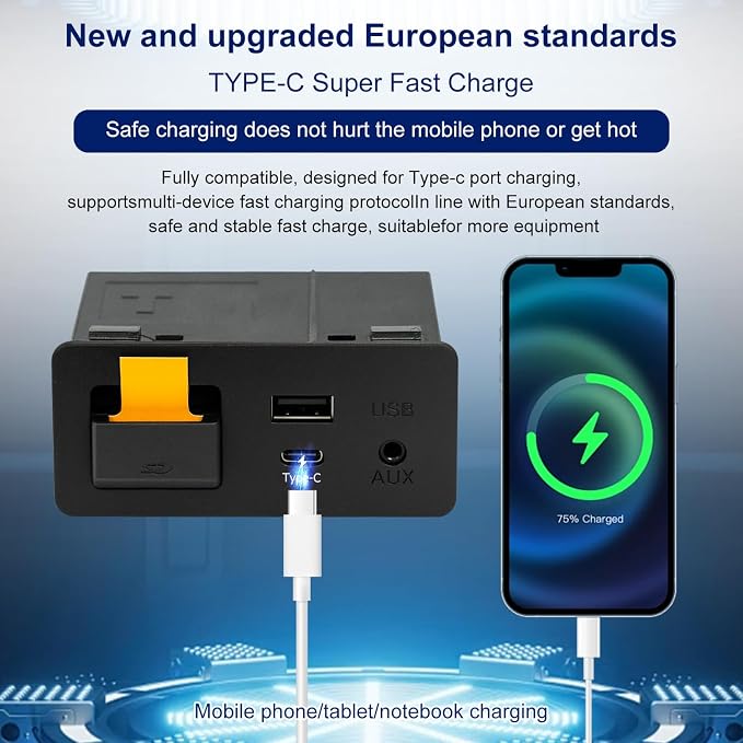 Mazda Type-C Wireless Carplay Retrofit Kit, TK78-66-9U0C OEM Media Hub to MZD Connect System, Compatible with Mazda 2/3/6/CX3/CX5/CX9/MX5 2015-2020 (Only Supporting Wireless Carplay, NO Android Auto)