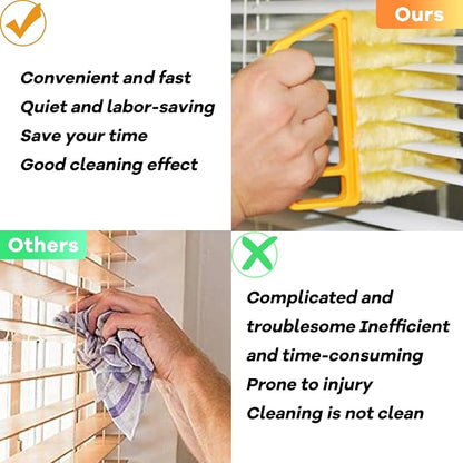 AOCEAN 6 Pcs Blind Cleaner Duster Tool, 7-Finger Dusting Cleaner Tool for Window & Air Vent, Washable Handheld Microfiber Duster Brush for Blinds Dust Dirt