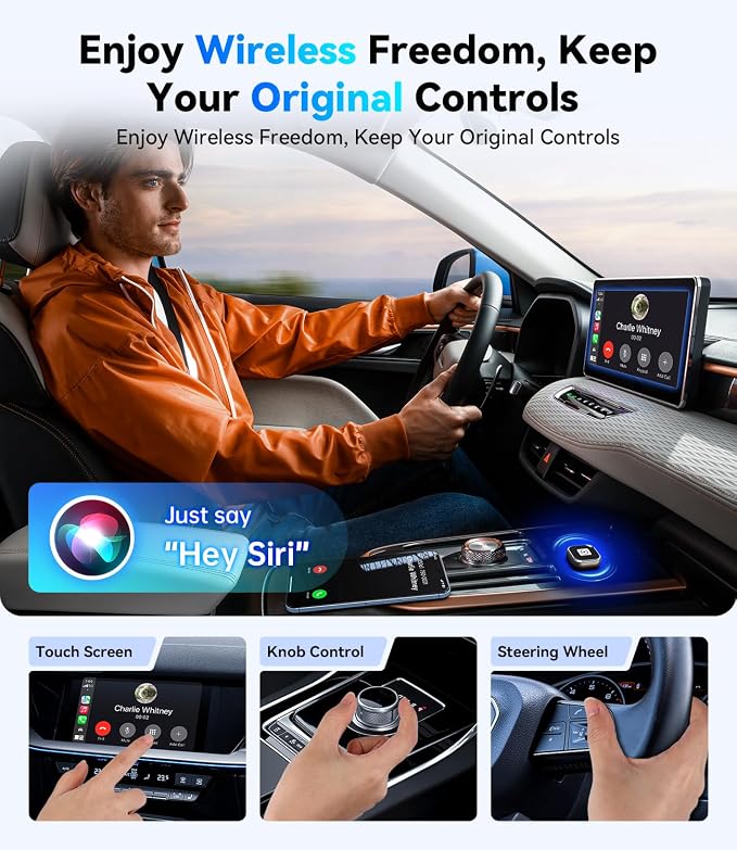 Wireless CarPlay Adapter & Android Auto, Wired to Wireless Carplay Adapter for Apple iPhone & Android, Mini USB Design with Type-C Extension, Plug and Play, No Latency & Auto-Reconnect, 2026 Upgraded