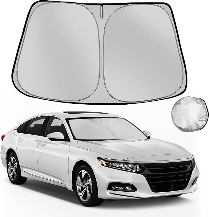 Windshield Sun Shade for Honda Accord Sedan 2018-2025 2026 Foldable Sun Sunshade for Car Front Window Blocks UV Rays and Heat Automotive Interior Protector Custom Fit Accessories