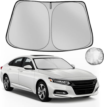 Windshield Sun Shade for Honda Accord Sedan 2018-2025 2026 Foldable Sun Sunshade for Car Front Window Blocks UV Rays and Heat Automotive Interior Protector Custom Fit Accessories