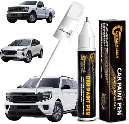 Touch Up Paint for Ford Oxford White(YZ/Z1/M6887), Color Exact Match Auto Paint Repair Pen Fix Chips and Nicks Scuff