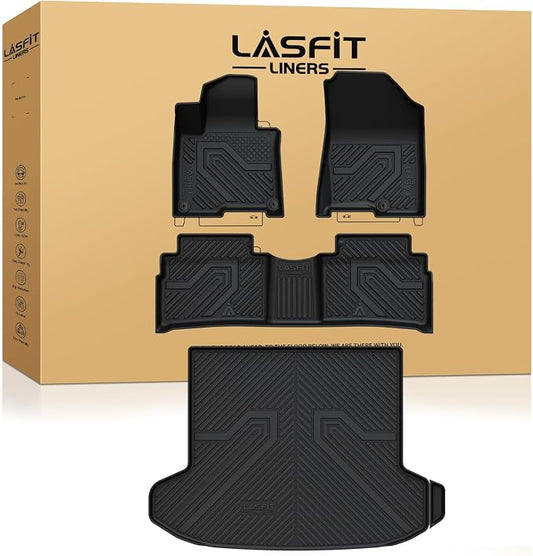 LASFIT Floor Mats & Cargo Mat for Kia Sportage PHEV 2025 2024 2023 (Fit with Subwoofer, Not Fit Gas/Hybrid), All Weather TPE Mats Custom Fit Floor Liners & Trunk Mat for Kia Sportage 2023-2025