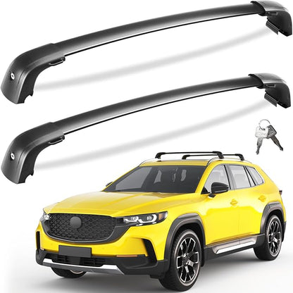 Tuyoung 300lbs Roof Racks Cross Bars Fit for Mazda CX50 CX-50 Hybrid 2023 2024 2025 2026 with Flush Side Rails, Lockable Heavy Duty Aluminum Crossbar Roof Rail Cargo Carrier Rooftop Black Accessories