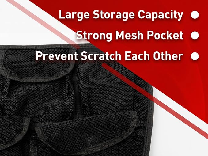 Front Trunk Lid Organizer Frunk Tool Bag for Can Am Spyder F3 F3-L F3-S F3-T 2015+ Models Accessories - Removable, 5 Mesh Pockets Storage Organizer(Black Style)