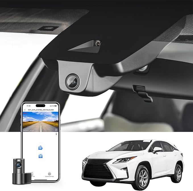 Mangoal Front 4K & Rear 1080p Dash Cam Custom for Lexus RX 2018 2019 2020 2021 2022 (Model B),RX 350 450h 350L F Sport Luxury,OEM Look, UHD 2160P Video, Parking Mode, WiFi & App, GPS, 128GB Card