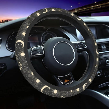 Sun and Moon Steering Wheel Covers Non Slip Neoprene Space Wheel Protector Universal 15 inch for Men Women