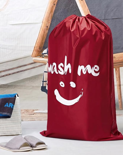 HOMEST 2 Pack XL Wash Me Travel Laundry Bag, Dirty Clothes Organizer, Large Enough to Hold 4 Loads of Laundry, Easy Fit a Laundry Hamper or Basket