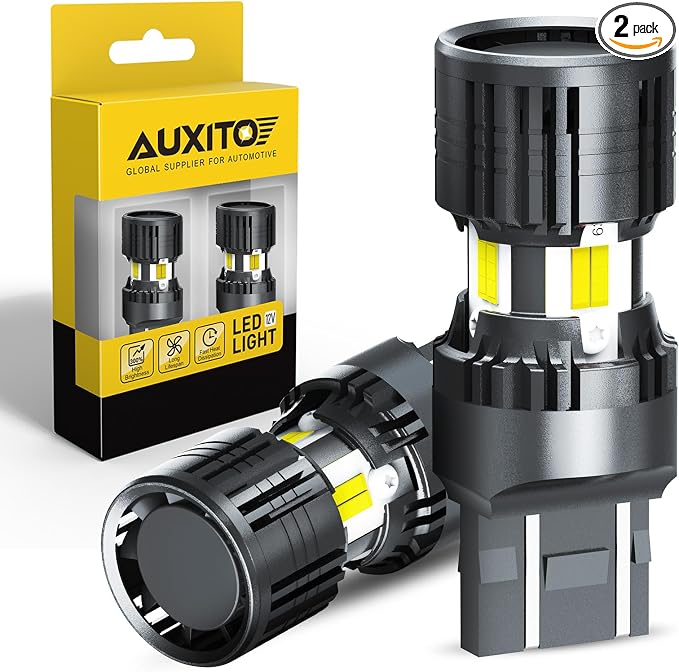 AUXITO 7443 7440 LED Bulb Reverse light with Built In Resistor Canbus Ready 7441 7444 W21W LED White Bulb for Backup Parking Daytime Running Turn Signal Lights, Pack of 2