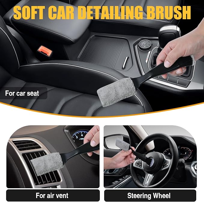 Car Detailing Brush Set Interior Dust Brush,Cleaning Tool Efficient Dust Removal for Car Interior,Computers,Keyboards,Digital Device