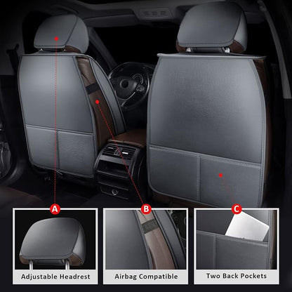 MIROZO Ram Front Seat Covers Grey, Seat Cover for Trucks Car Seat Protector Compatible with 2009-2026 RAM 1500/2500/3500 Crew Quad Cab Pickup Cushions (2 PCS Front,Gray)