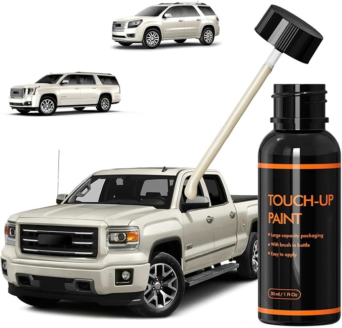 GBN White Diamond Touch Up Paint Compatible With GMC, DIY Car Paint Scratch Repair Kit, Automotive Paints, Quick & Easy Fix Scratch Repair for Sierra/Yukon/Acadia