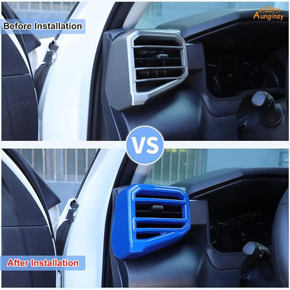 Aunginsy Car Center Console Side Air Conditioning Outlet Trim Cover Compatible with Toyota Tundra/Sequoia 2022-2026, Dashboard Side A/C Wind Vent Panel Decorative Frame Protector Interior Accessories