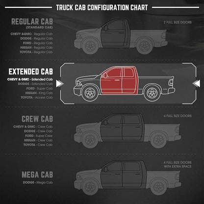 DNA Motoring 6 Inch Running Boards Compatible with 07-18 Chevy Silverado/GMC Sierra 1500 07-19 2500HD 3500HD Extended Cab, Stainless Steel Side Steps Nerf Rails Bars, Bulldog Textured, STEPB-DS-0005