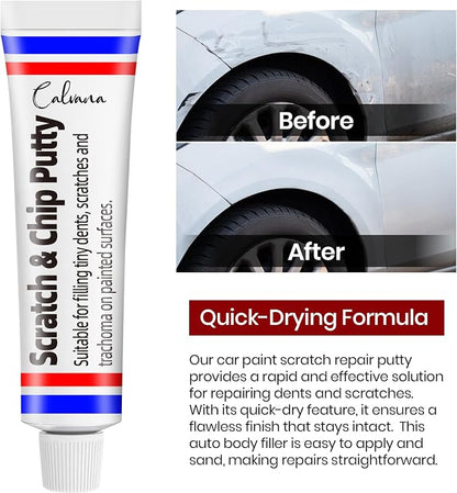 Calvana Clean Mixing Disposable Paper Kit for Body Fillers, Fiberglass, Resins, Putties, Touch-Up Paint, Includes 2 Scratch Repair Putties, Plastic Scraper, Gloves, 8.27 x 9.84 in, 80 Sheets Total