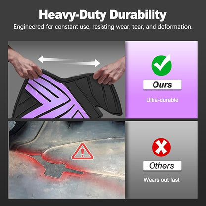 Floor Mats Fit for 10th Gen Honda Accord 2022 2021 2020 2019 2018 Sedan (Gasoline & Hybrid), All Weather Rubber Custom Fit Anti-Slip Floor Liners,1st & 2nd Row, Black & Purple