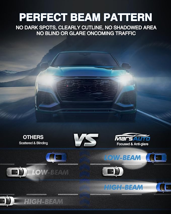 Marsauto D4S D4R HID Bulbs, 66440 42402 42402WX Bulbs, 35W D4S 8000K White Blue, Up to 350% Brightness, Pack of 2