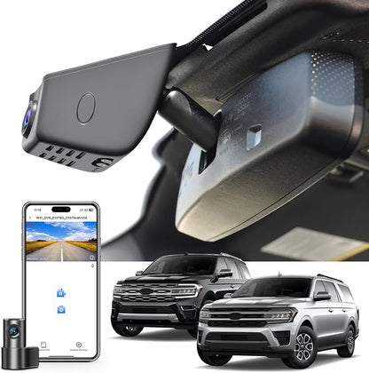 Mangoal Front 4K & Rear 1080p Dash Cam Custom fit for Ford Expedtion/Expedtion MAX 2018-2026, XLT Limited Timberline King Ranch Platinum, Integrated OEM Look, UHD 2160P Video, App & WiFi, 128GB Card