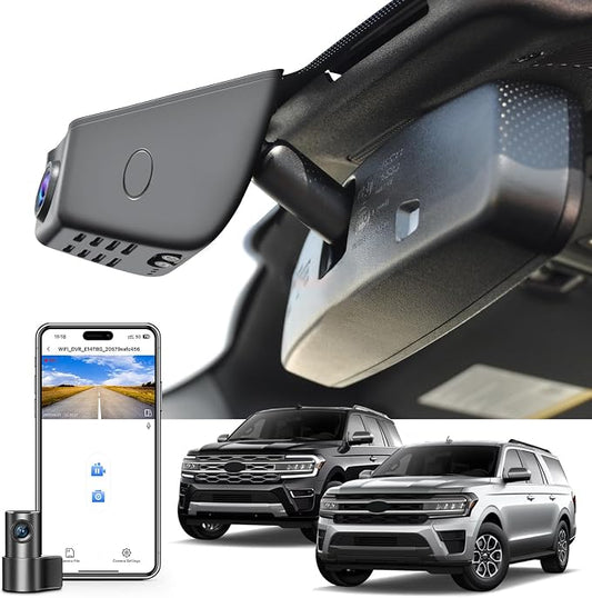 Mangoal Front 4K & Rear 1080p Dash Cam Custom fit for Ford Expedtion/Expedtion MAX 2018-2026, XLT Limited Timberline King Ranch Platinum, Integrated OEM Look, UHD 2160P Video, App & WiFi, 128GB Card