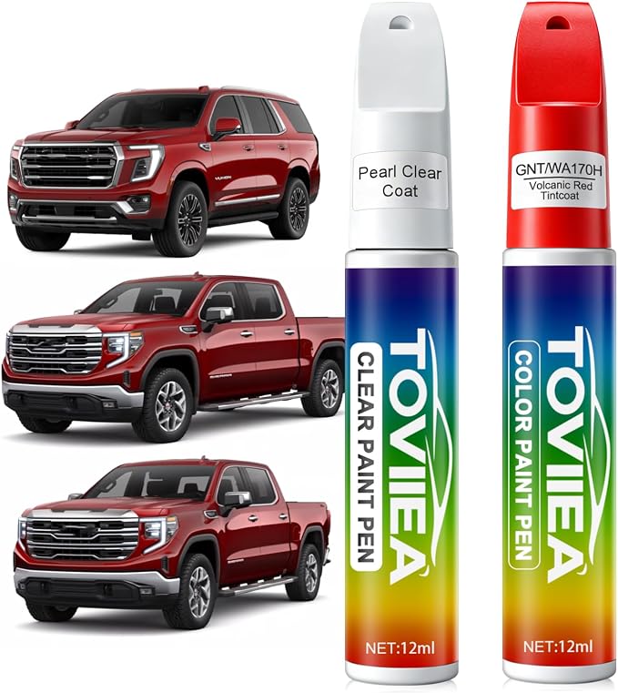 Volcanic Red Tintcoat(GNT/WA170H) Touch Up Paint Compatible with GMC,2-In-1 Car Scratch Remover Pen,Car Paint Scratch Repair Kit for Scratches,Chips & Nicks,2-PCS SET
