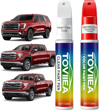 Volcanic Red Tintcoat(GNT/WA170H) Touch Up Paint Compatible with GMC,2-In-1 Car Scratch Remover Pen,Car Paint Scratch Repair Kit for Scratches,Chips & Nicks,2-PCS SET