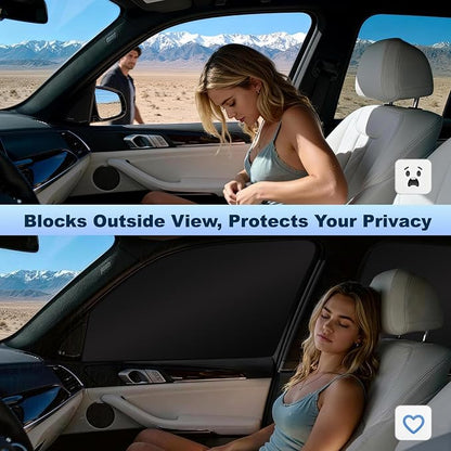 ZATOOTO Magnetic Car Window Shade 2 Pack Car Shades for Front Windows for Sleeping Car Privacy Curtain UV Block Window Shade, Universal Size for Vehicle Privacy Window Shade for Driver