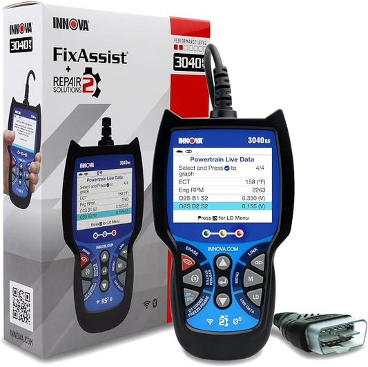 INNOVA 3040RS, OBD2 Scanner, Live Data Streamer, Battery/Alt Tester, Reset Check Engine Light/Brake Light/Oil Light, Free Mechanic Recommended Fix & Parts & Est Repair Cost, Free Updates