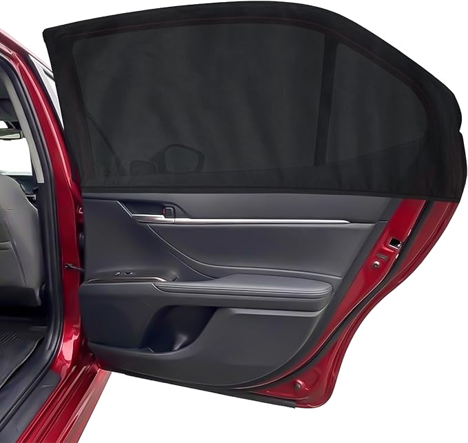 EcoNour Car Window Screen for Toyota Camry (2018-2024) 2 Pack | Breathable Mesh Camping Window Covers | 100% Protection from Bugs, Mosquito & UV | Baby Safe Privacy Blackout Net | Car Accessories