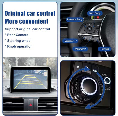 Mazda Carplay and Android Auto Retrofit Kit, TK78-66-9U0C OEM Hub Fits to MZD Connect System, Apple Carplay Adapter Compatible with Mazda 2/3/6/CX3/CX5/CX9/MX5 2015-2020 Year(2024 New Upgraded)