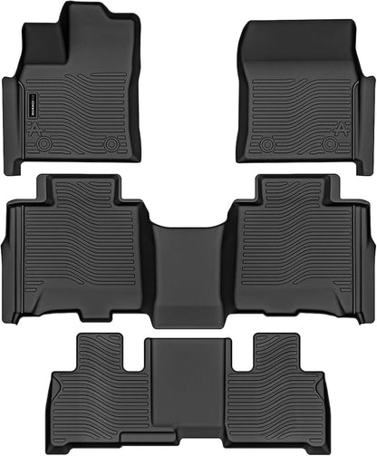 Auxko All Weather Floor Mats Fit for Toyota Sequoia 2026-2023 TPE Rubber Liners Set Sequoia Accessories All Season Guard Odorless Anti-Slip Floor Mats