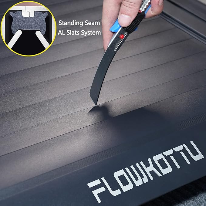 Retractable Hard Tonneau Cover Fit 2015-2026 Ford F-150 6.5 Ft Truck Bed | Lockable Waterproof Anti-theft Aluminum Auto-Recoil xl stx xlt lariat king ranch platinum limited Flowkottu