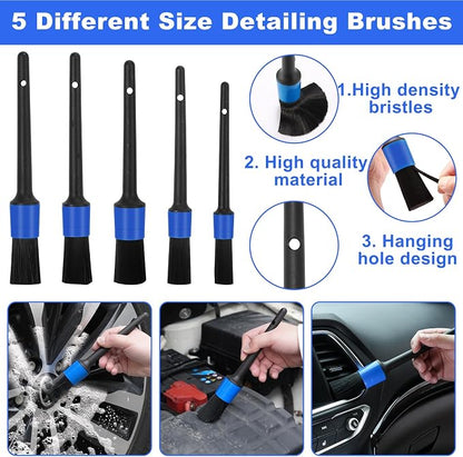 Windshield Cleaner Tool, 14Pcs Car Interior Cleaning Kit, Car Detailing Kit Interior Cleaner, Car Detailing Brushes, Car Cleaning Gel, Inside Cleaning Supplies Accessories for Women Men