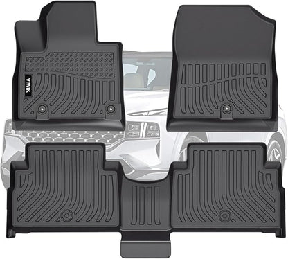 VIWIK Floor Mats for Hyundai Santa FE (Only Hybrid) 2021-2023, Car Mats All Weather Protection Custom Floor Liners Full Set Include 1st and 2nd Row Front & Rear Black Car Liners