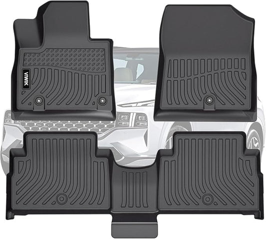 VIWIK Floor Mats for Hyundai Santa FE (Only Hybrid) 2021-2023, Car Mats All Weather Protection Custom Floor Liners Full Set Include 1st and 2nd Row Front & Rear Black Car Liners