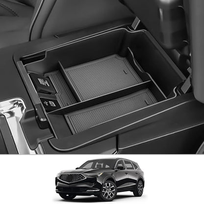 CDEFG Center Console Organizer Tray for 2022 2023 2024 Acura MDX Armrest Tray Storage Box Secondary Insert Coin Container 2022-2024 Acura MDX Interior Accessories (Black Trim)