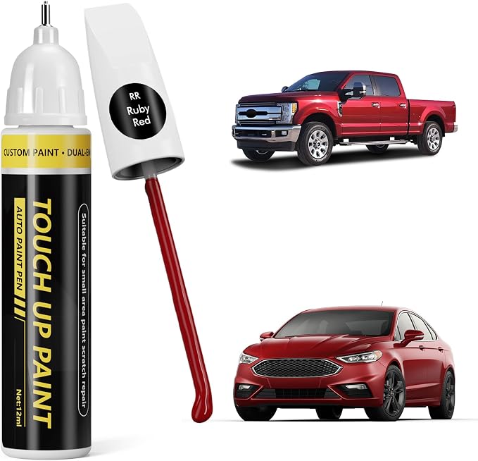 (Ruby Red (RR) Car Touch Up Paint for ford, Car Paint Scratch Repair Kit, 2 in 1 Premium Scratch Remover Pen with Exact Color-Matched
