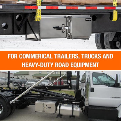 Buyers Products 1762600, 18x18x36 Smooth Aluminum Underbody Truck Tool Box with Double Barn Door, Cam‑Lock Hardware, Rain Gutter Seal, Universal Mount Storage for Flatbed and Trailer Use