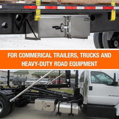 Buyers Products 1762624, 18x24x48 Smooth Aluminum Underbody Truck Tool Box with Double Barn Door, Cam‑Lock Hardware, Rain Gutter Seal, Universal Mount Storage for Flatbed and Trailer Use