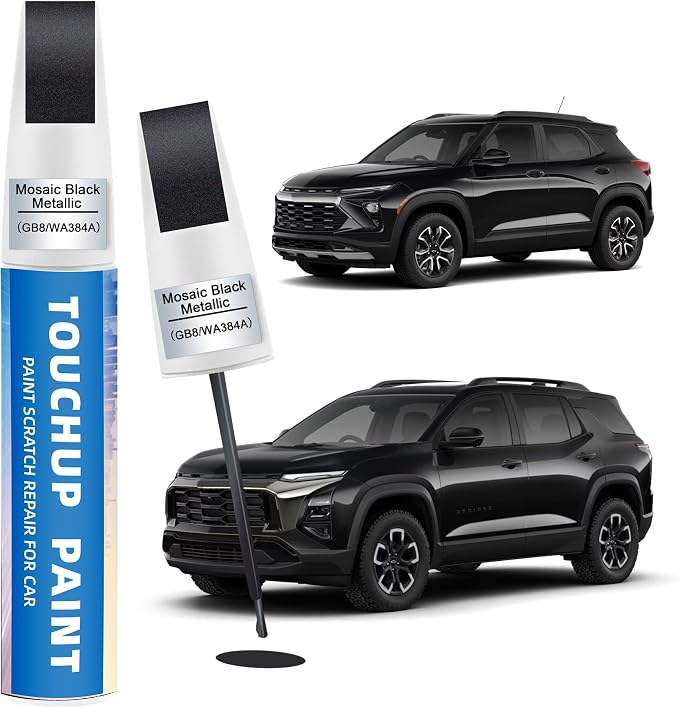 Mosaic Black Metallic(GB8/WA384A) Touch Up Paint Compatible with Chevy 2-in-1 Car Scratch Repair Pen for Rock Chips, Door Scratches & Paint Nicks Exact Color Match Quick Dry DIY Fix for Silverado