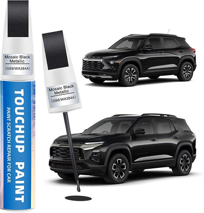 Mosaic Black Metallic(GB8/WA384A) Touch Up Paint Compatible with Chevy 2-in-1 Car Scratch Repair Pen for Rock Chips, Door Scratches & Paint Nicks Exact Color Match Quick Dry DIY Fix for Silverado
