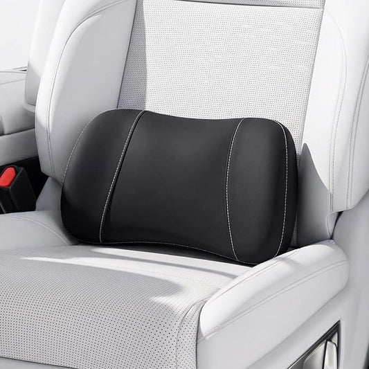 Car Lumbar Support Pillow for Driving, 2-in-1 Seat Cushion | Ergonomic Memory Foam for Driving Comfort, Improves Posture, Breathable Fabric, Fits Cars, Trucks & Office Chairs