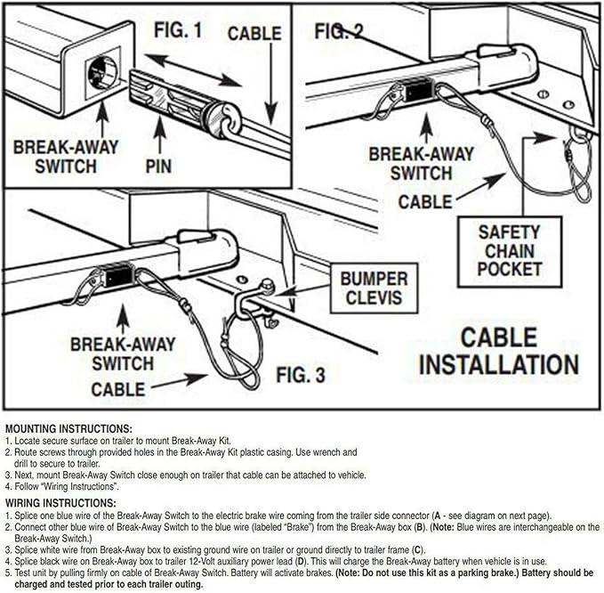 12V LED Trailer Brake Breakaway Safety Kit with Battery Meter Universal Towing Break Away System for Trailers
